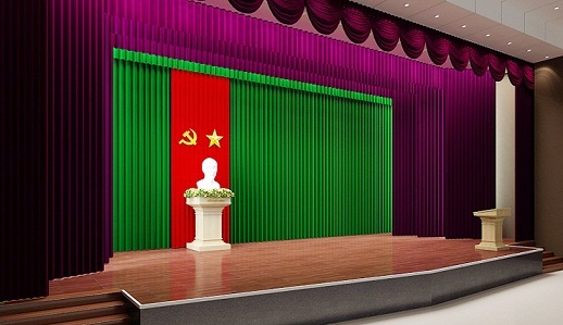 Rèm sân khấu hội trường màu xanh